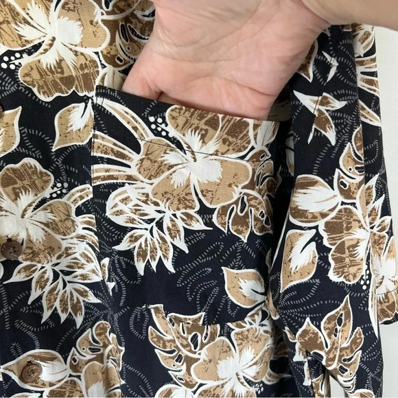 Milano Bay Men's Hawaiian Shirt Black Tan Short Sleeve Button Up Tropical Sz XXL - Picture 5 of 11